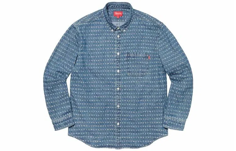 Supreme Jacquard Logos Denim Shirt