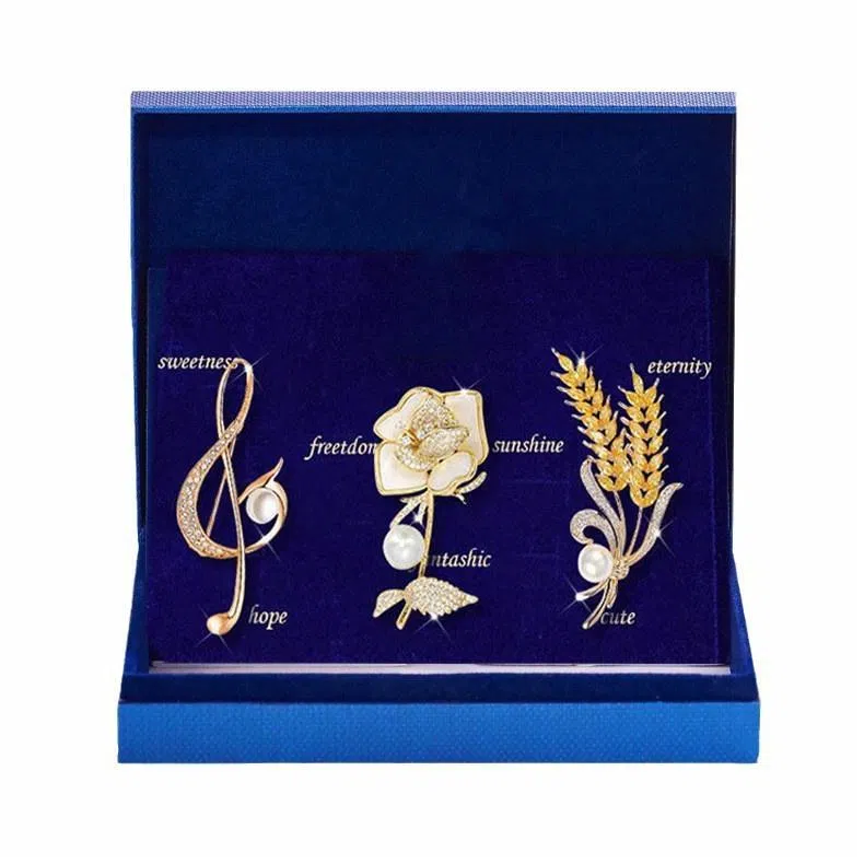 缔晶 浪漫法式复古轻奢胸花套装 精致时尚通勤造型配饰礼盒 合金 胸针 女款