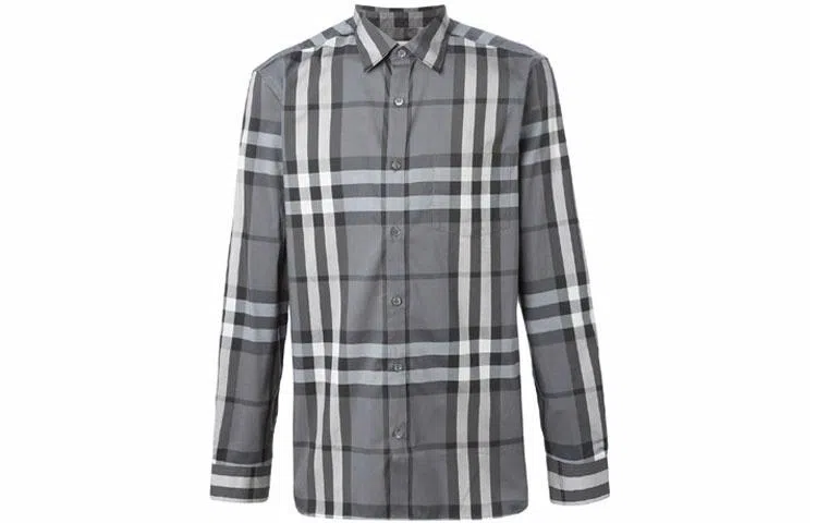 Burberry Large Check Shirt Carbon Gray