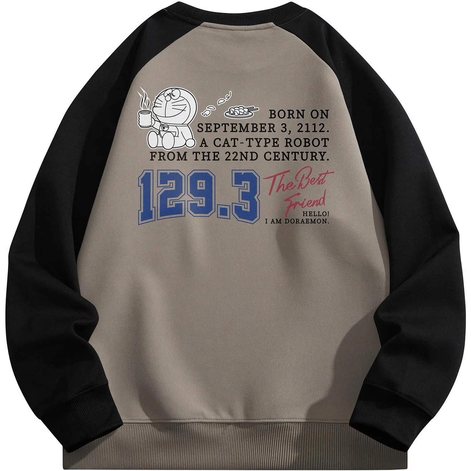 Doraemon Cartoon Colorblock Sweatshirt