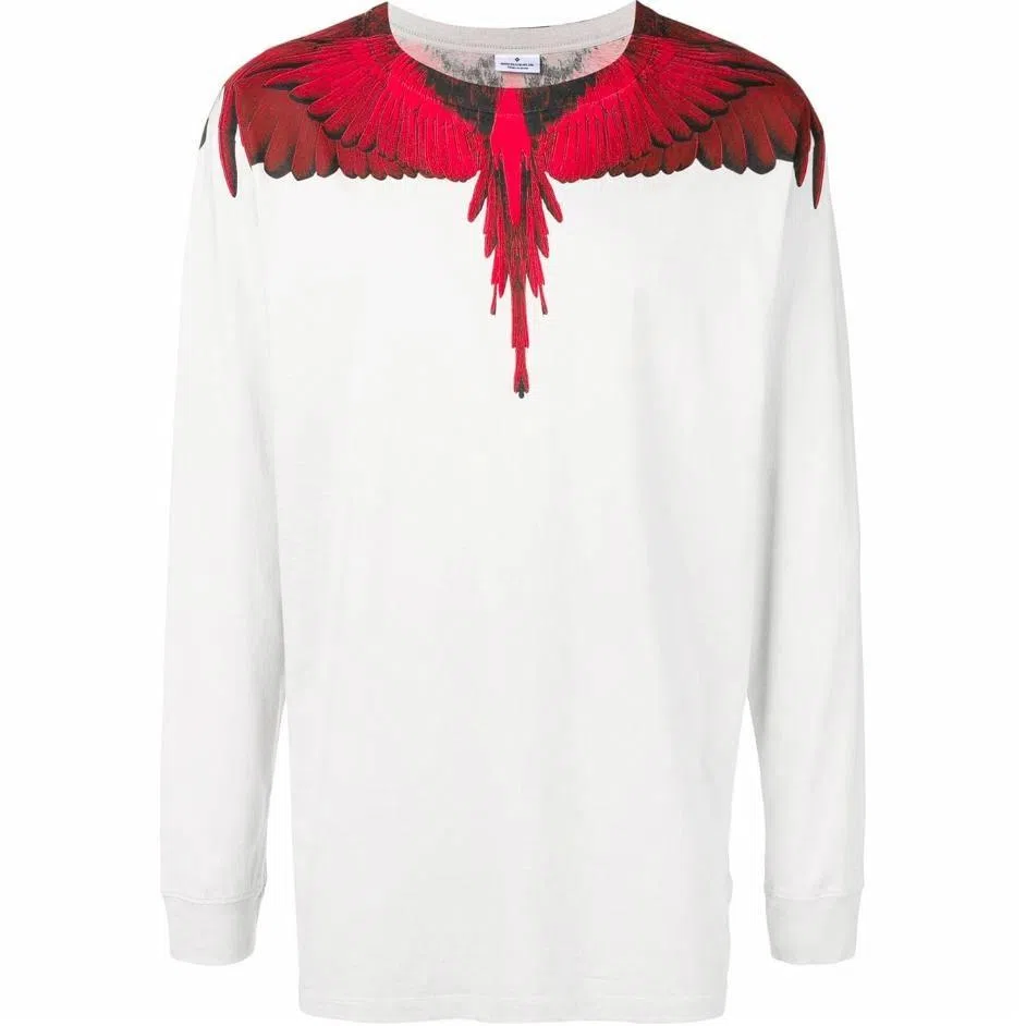 Marcelo Burlon Wings Print Long Sleeve T-Shirt White