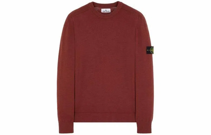 Stone Island Pullover Crewneck Sweatshirt Red Brown