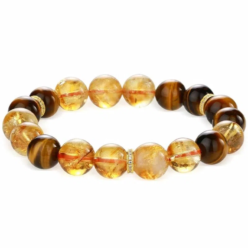 阿梵尼 金霸王八方来财  搭配财富力量气场全开 能量平衡 高级感轻奢设计 商务通勤百搭#好运天然 黄水晶 手串 女款