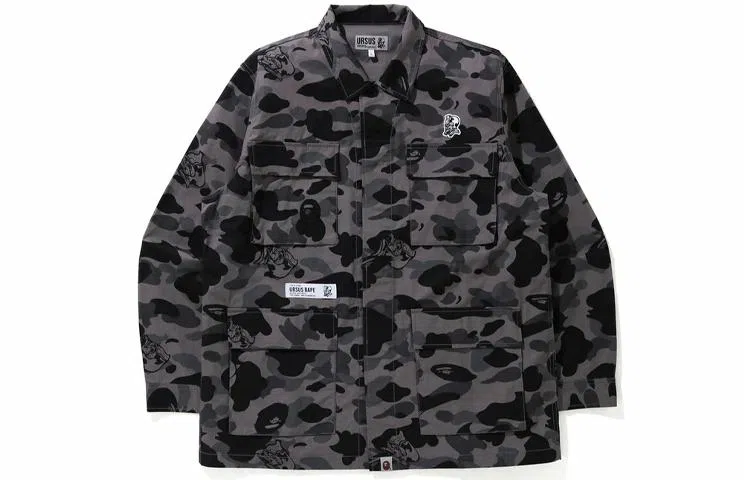 A BATHING APE BAPE Camo Military Long Sleeve Shirt