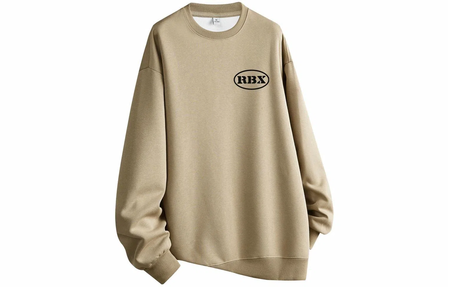 人本 字母简约印花百搭宽松长袖落肩袖套头圆领卫衣 男女同款