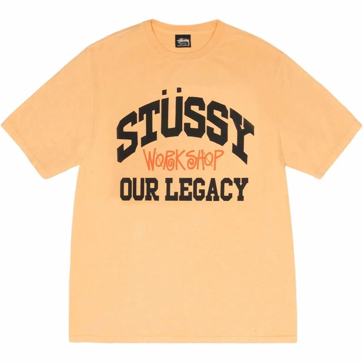 Stussy x OUR LEGACY FW24 WORK SHOP COLLEGIATE TEE PIGMENT DYED logoT