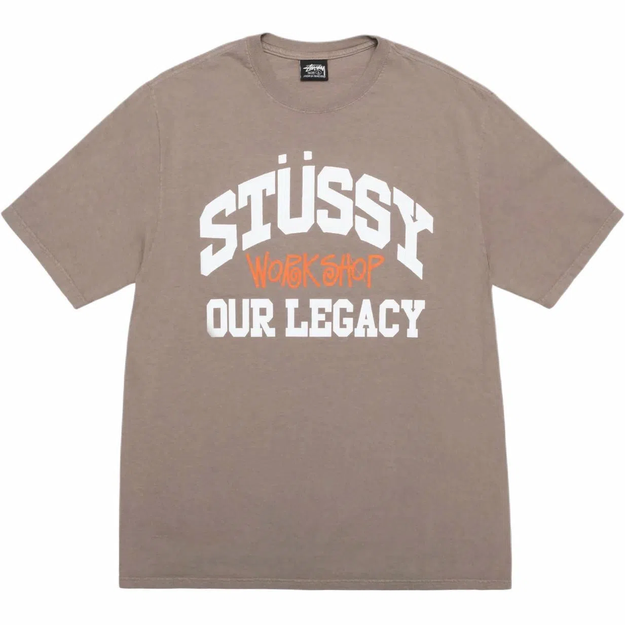 Stussy x OUR LEGACY FW24 WORK SHOP COLLEGIATE TEE PIGMENT DYED logoT
