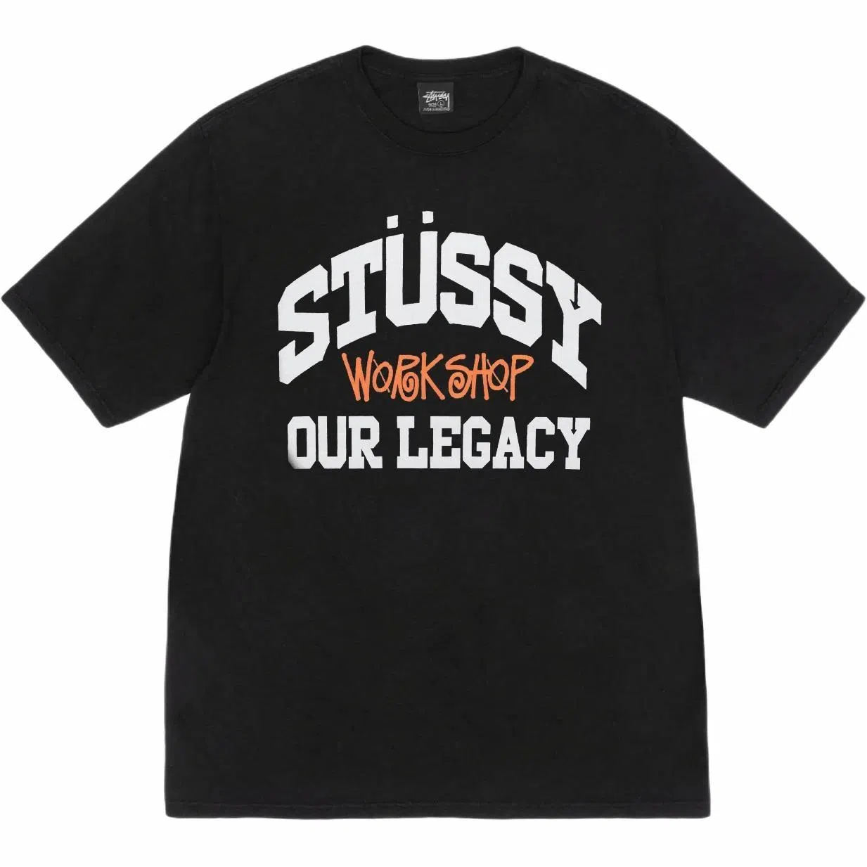 Stussy x OUR LEGACY FW24 WORK SHOP COLLEGIATE TEE PIGMENT DYED logoT