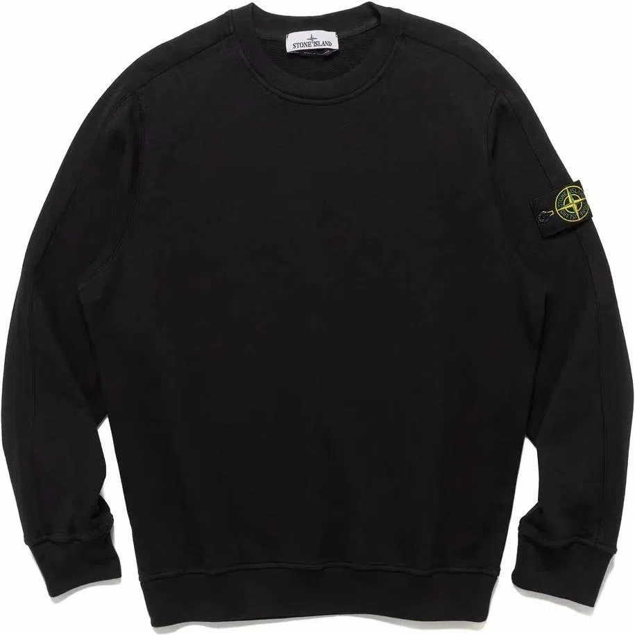 Stone Island SS24 Black Crewneck Sweatshirt