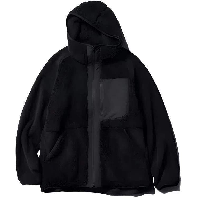 UNIQLO x White Mountaineering FW23 Fleece Jacket Black