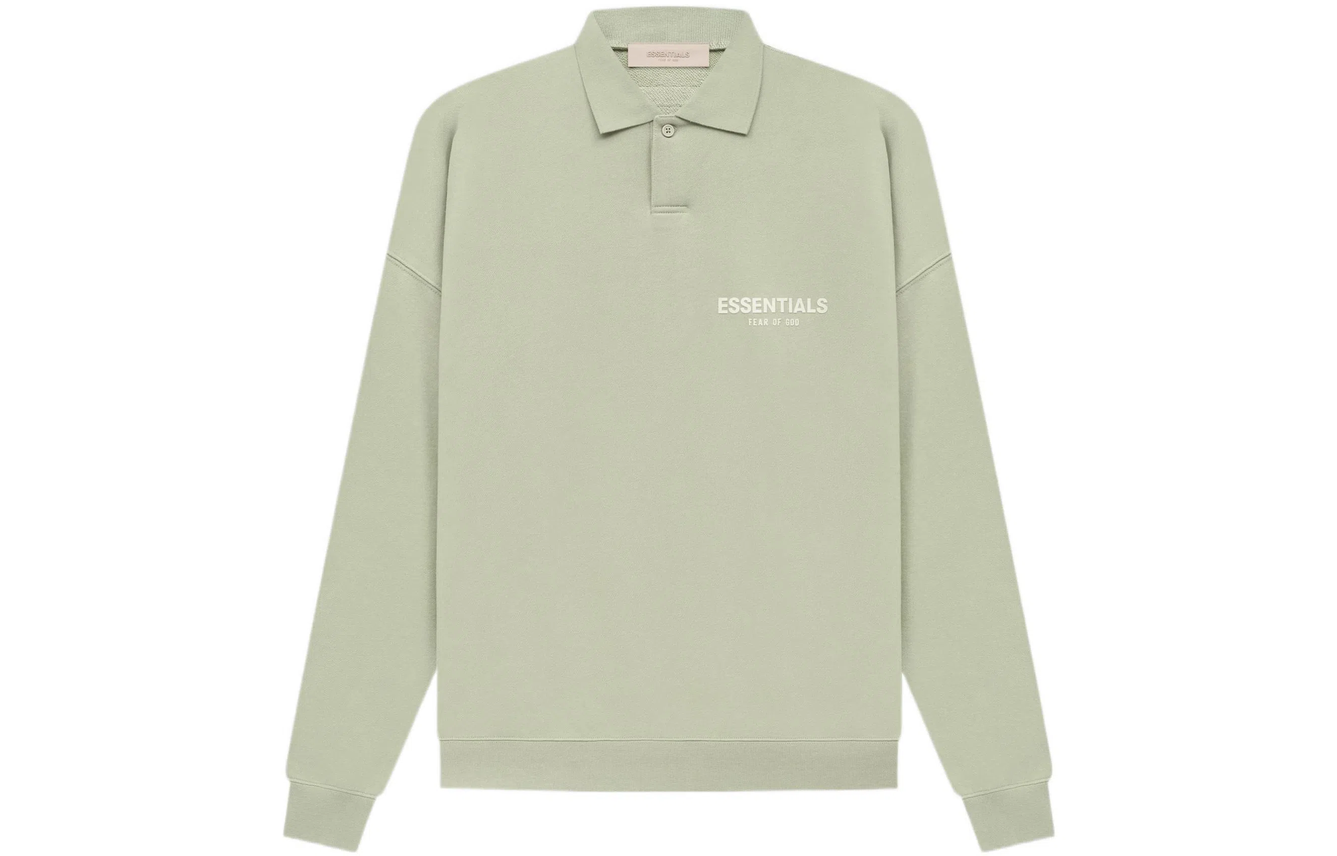 Fear of God Essentials SS22 Ls Polo Seafoam LogoPolo