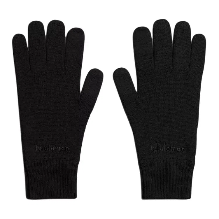 lululemon Wool Blend Logo Gloves Black
