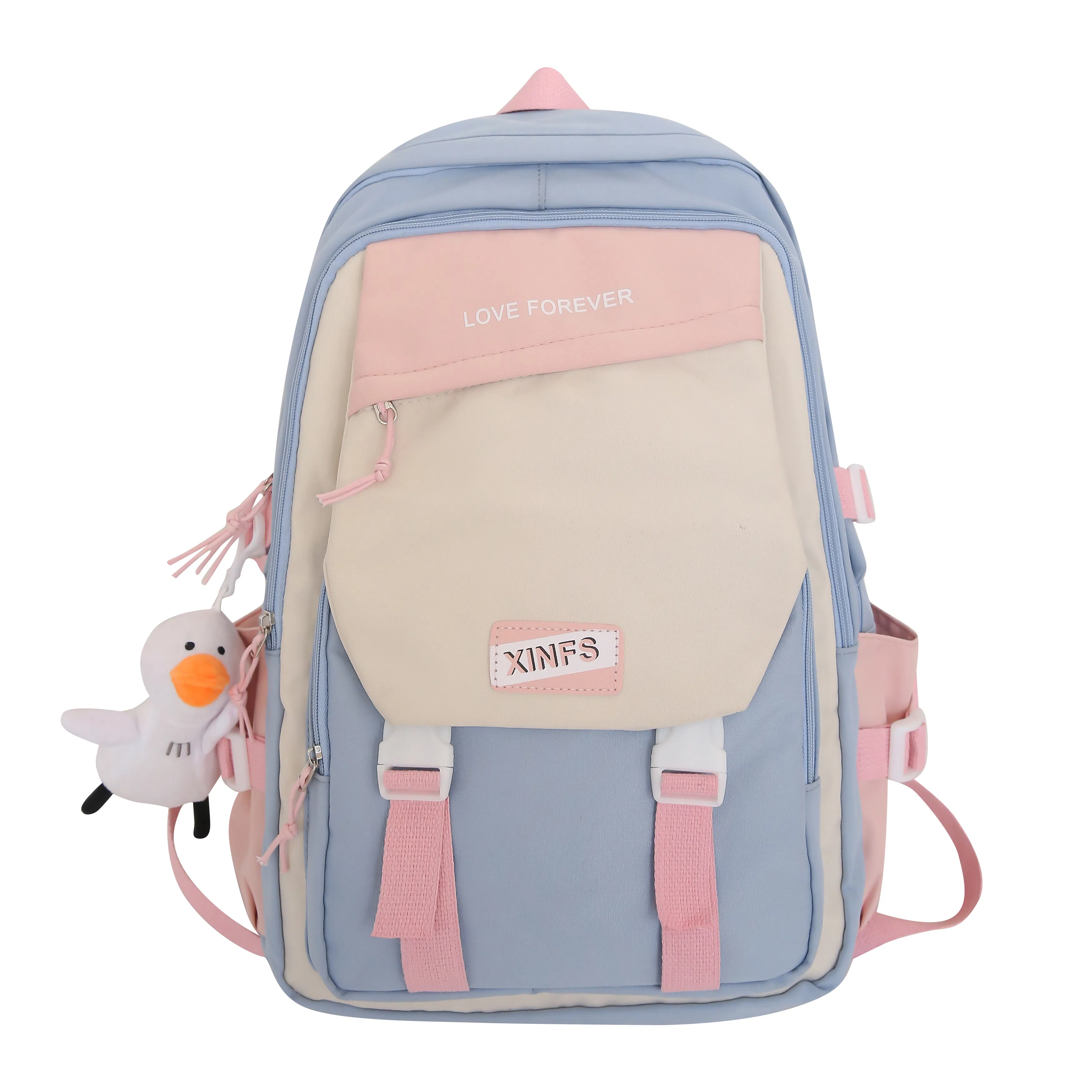 彤彤兔 韩版潮流森系可爱 尼龙 双肩包 女款 黑色/蓝色/红色/绿色