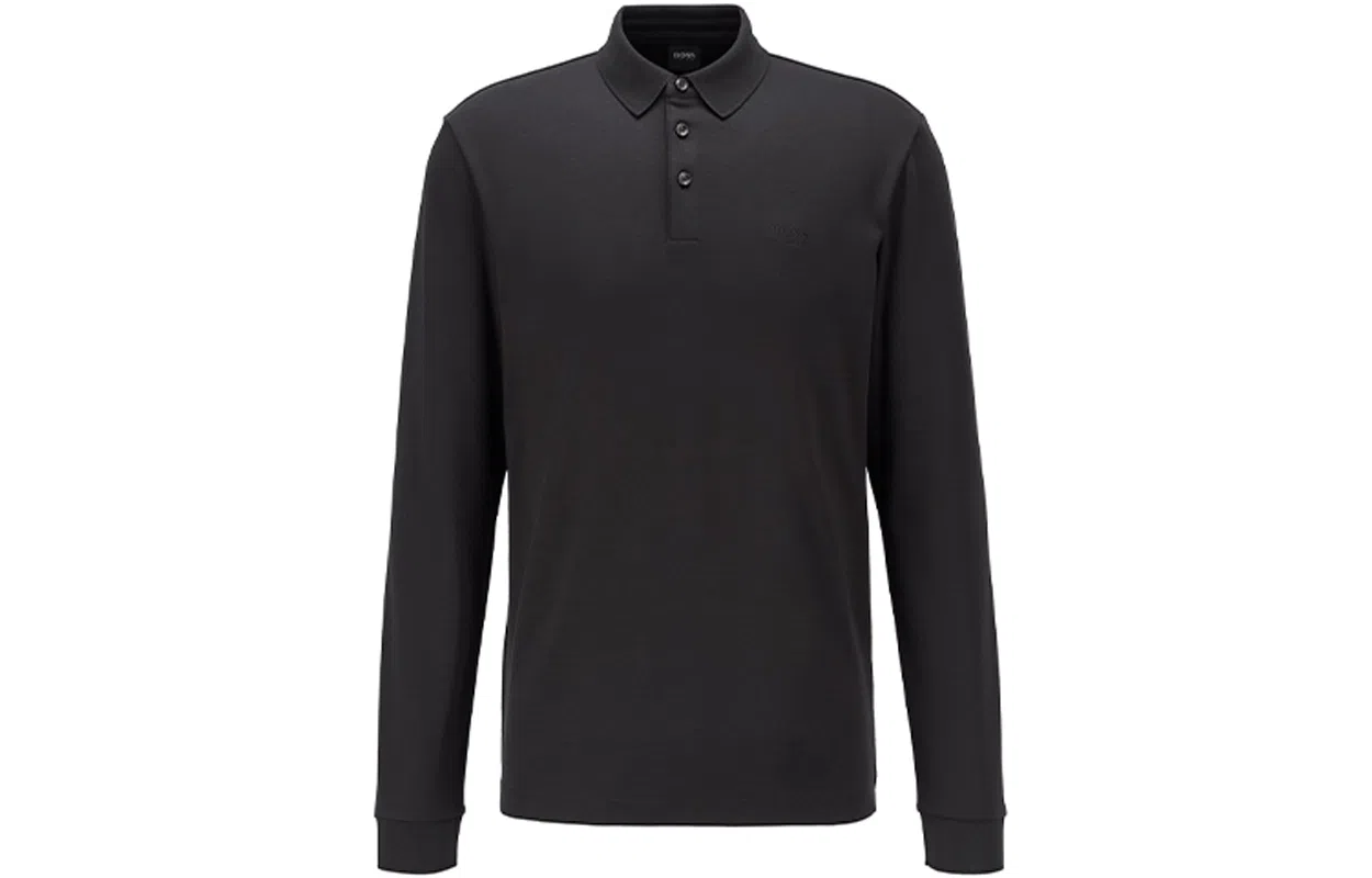 HUGO BOSS Long Sleeve Polo Black