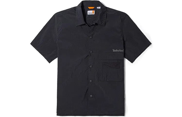 Timberland Logo Pocket Short Sleeve Shirt Black