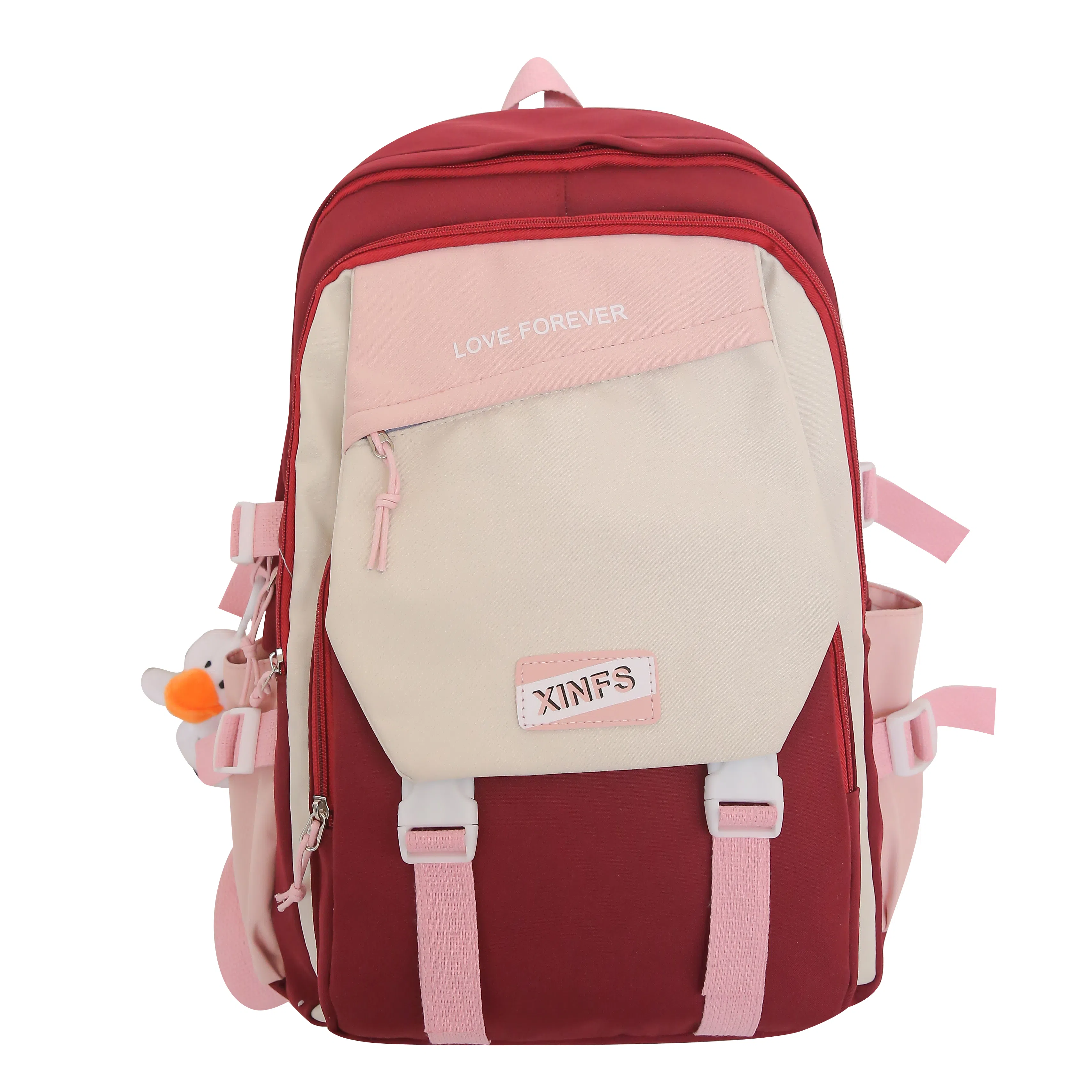 彤彤兔 韩版潮流森系可爱 尼龙 双肩包 女款 黑色/蓝色/红色/绿色