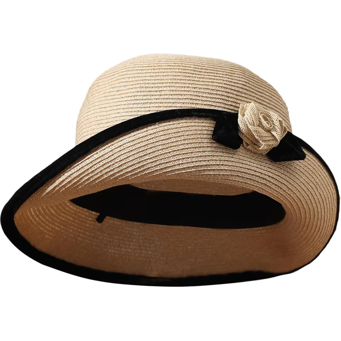 红豆 户外防紫外线 可折叠太阳帽 聚酯纤维 渔夫帽 女款