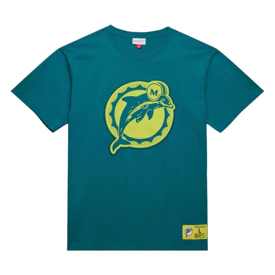 Mitchell Ness x NFL Aqua Miami Dolphins Neon Nights Premium T-Shirt T