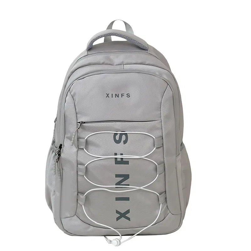 彤彤兔 轻便时尚 尼龙 背包双肩包 男女同款情侣款 灰色/黑色