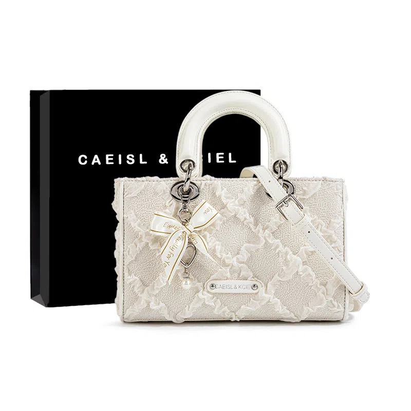 CAEISL&KCIEL Quilted White Handbag