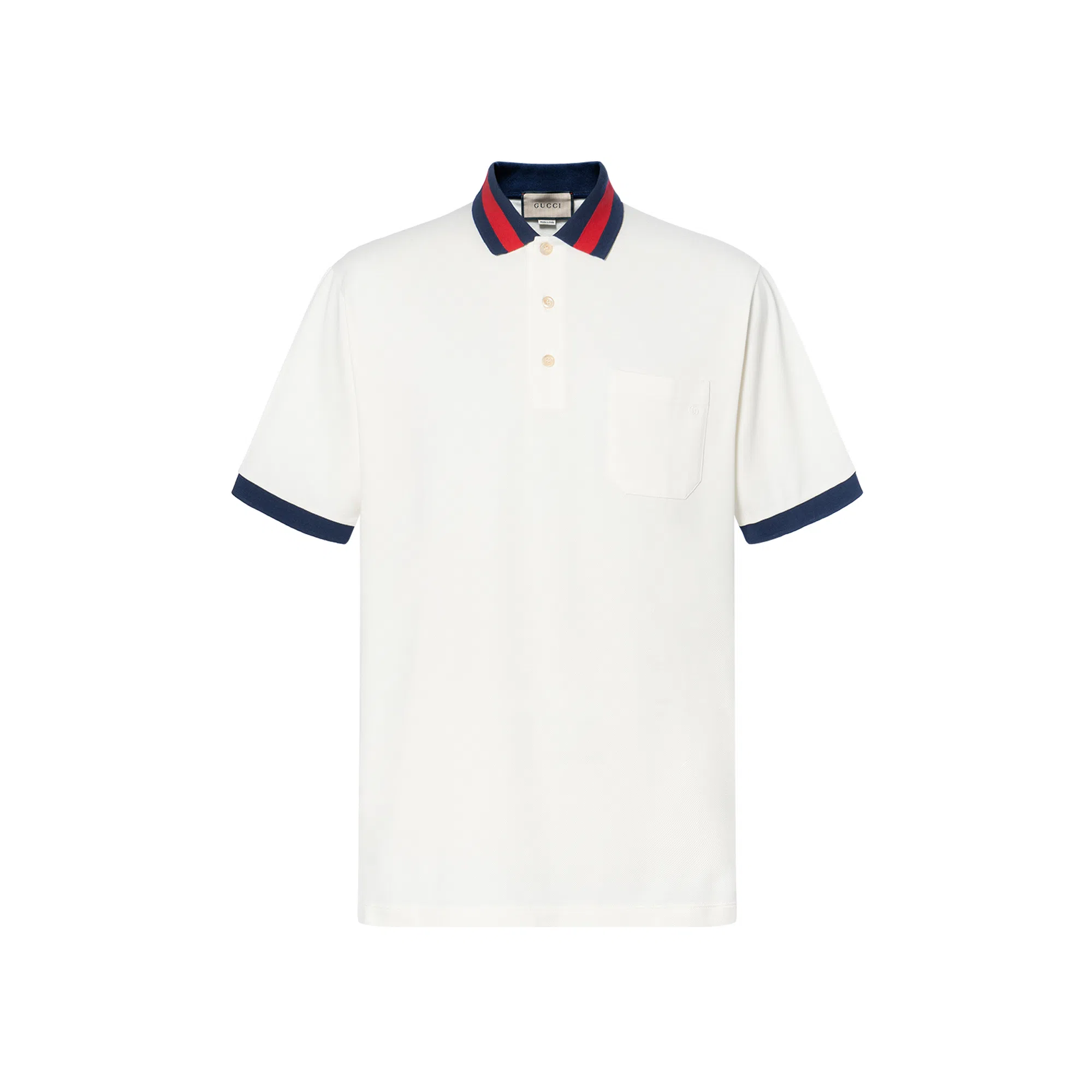 Gucci FW22 Striped Collar Polo White