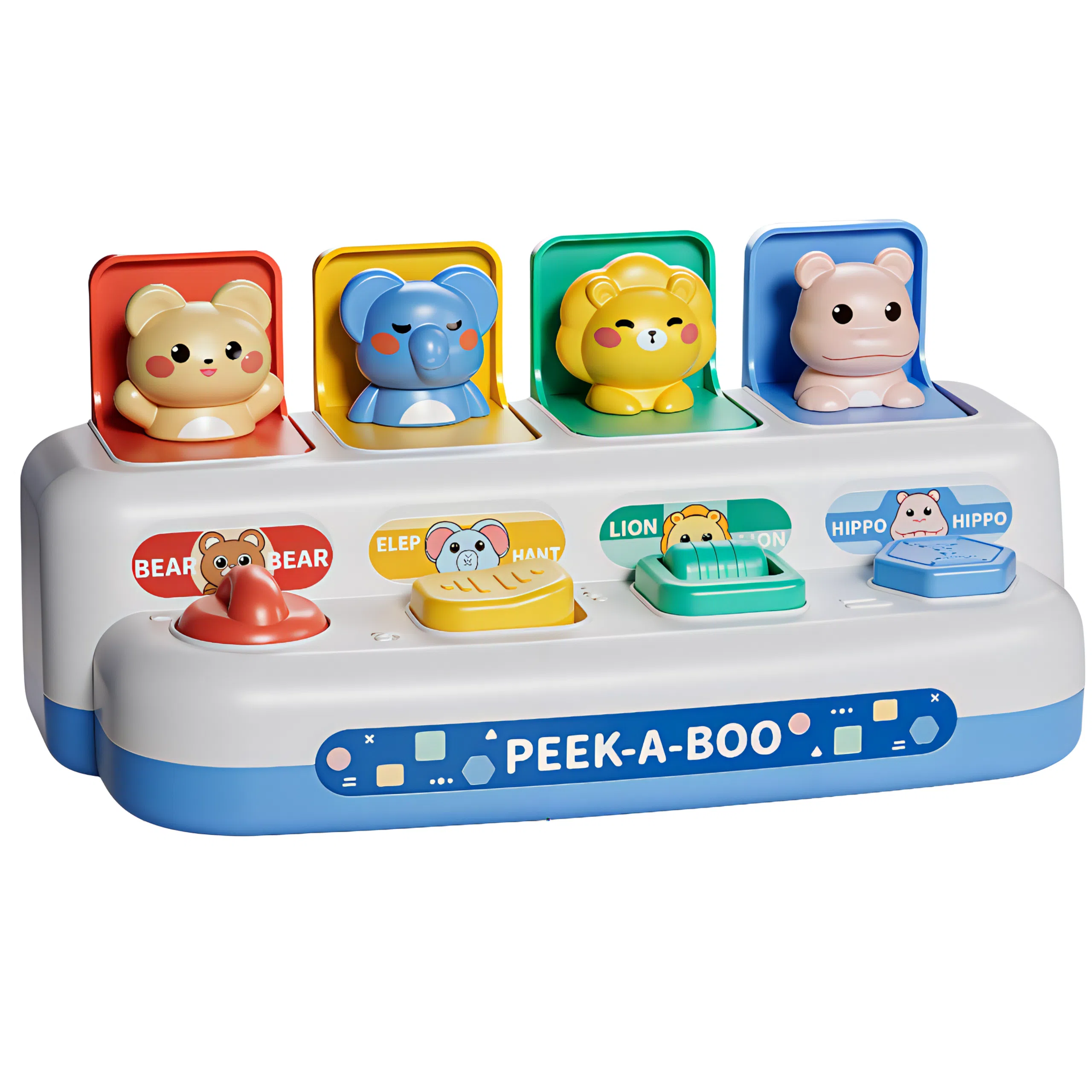古欧 动物躲猫猫开关盒 声光弹弹乐 数字启蒙 早教益智玩具
