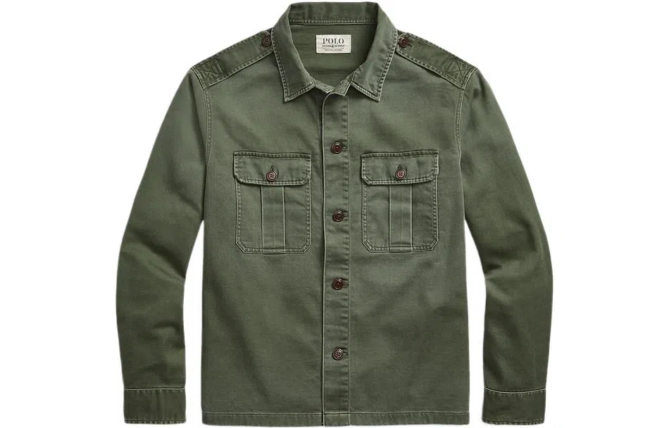 Polo Ralph Lauren SS22 Cotton Satin Shirt Green