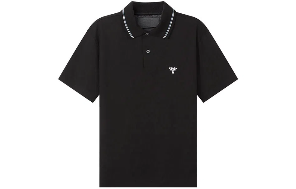 Prada SS22 Cotton Polo Black
