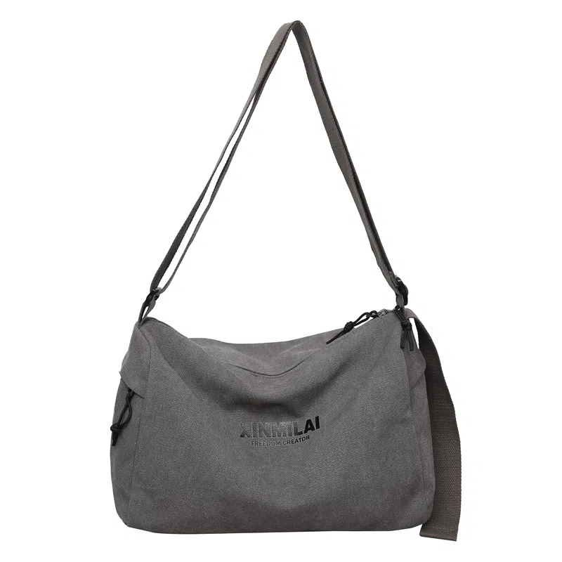 雅鹿 复古休闲旅行休闲简约百搭潮牌 帆布 单肩包帆布包斜挎包 男女同款情侣款 灰色/黑色/绿色/棕色