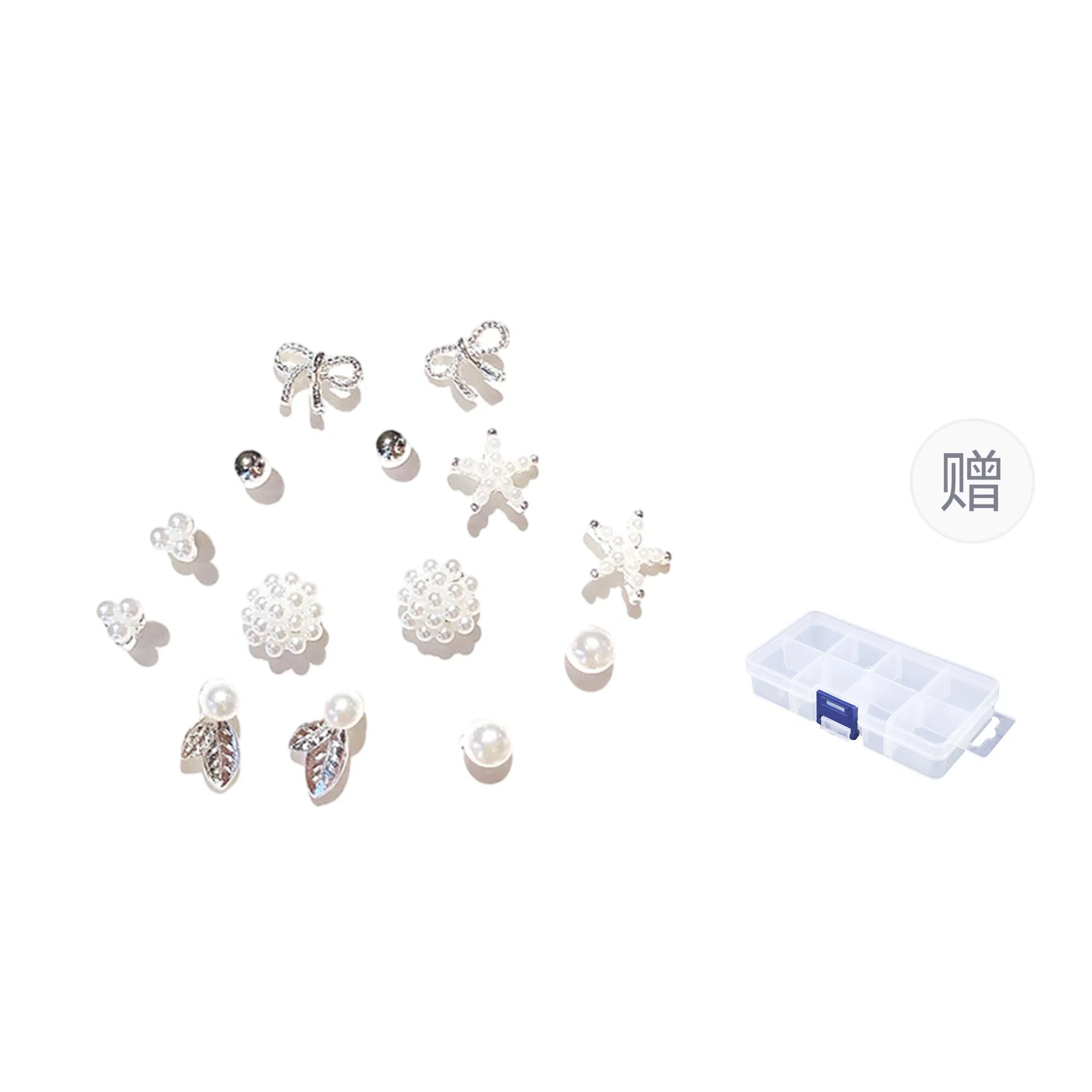 【七对套装组】 希遇 养耳洞 一周不重复百搭通勤 爱心四叶草 小清新甜美少 女心 轻奢小众高级感 精致小巧礼盒装 合金 耳钉 女款