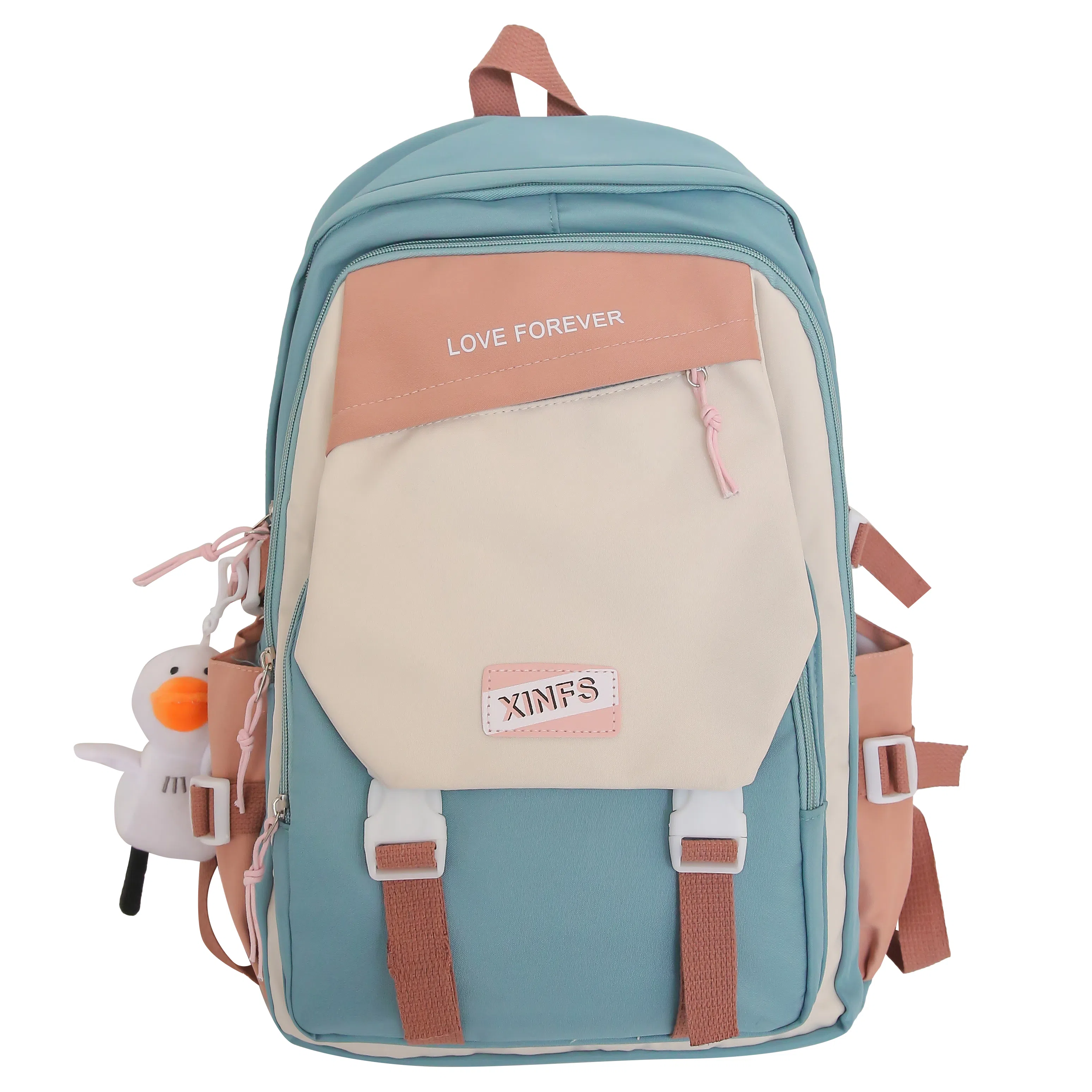 彤彤兔 韩版潮流森系可爱 尼龙 双肩包 女款 黑色/蓝色/红色/绿色