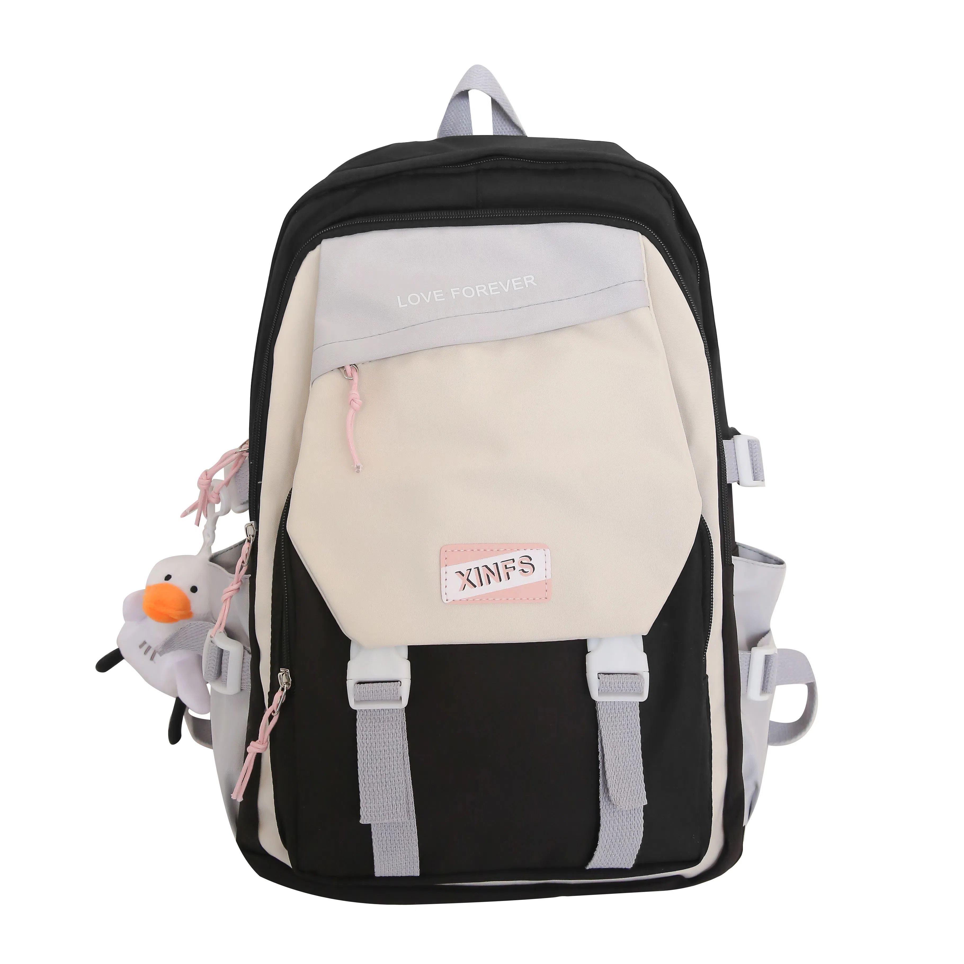 彤彤兔 韩版潮流森系可爱 尼龙 双肩包 女款 黑色/蓝色/红色/绿色