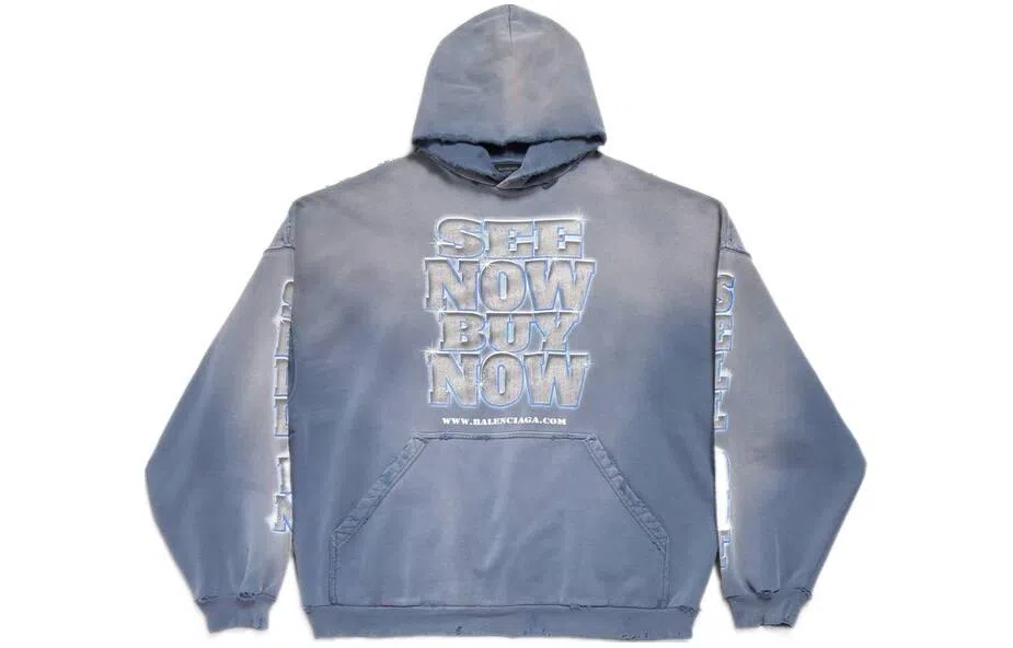 Balenciaga SS24 Hoodie Blue