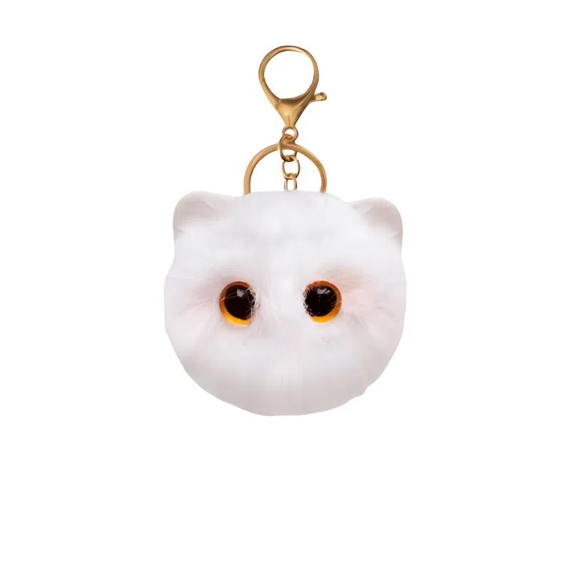 丹琴 害羞腮红猫猫球书包背包钥匙扣包包公仔小黑猫 毛绒 挂件 男女同款情侣款