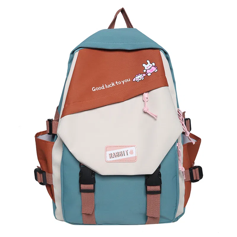 彤彤兔     时尚大容量韩版撞色 尼龙 双肩包 女款 蓝色/绿色/黑色/红色