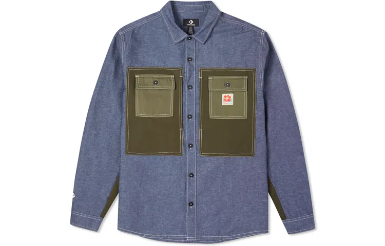 Converse Woven Shirt Jacket Light Blue