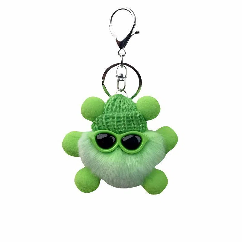 丹琴 搞怪酷帅墨镜小煤球 可爱少女心包包书包公仔挂饰卡通玩偶汽车 毛绒 挂件 男女同款情侣款