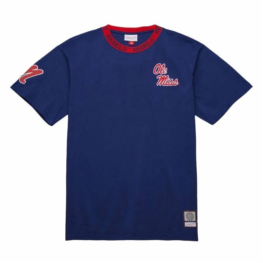 Mitchell Ness x NCAA Ole Miss Rebels Jacquard Ringer T