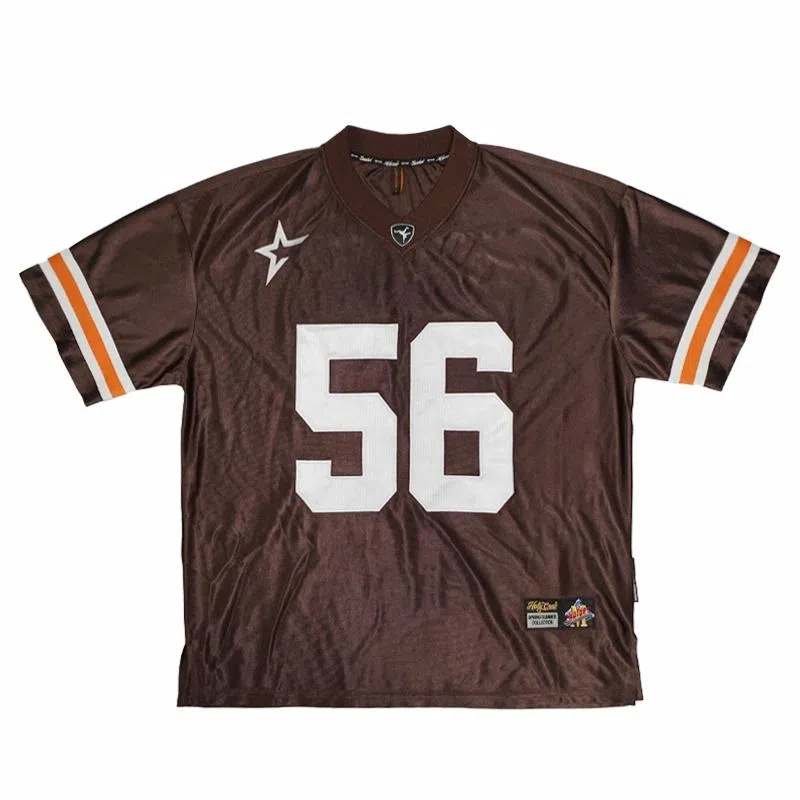 Holycrap Retro Embroidered Jersey Tee Brown