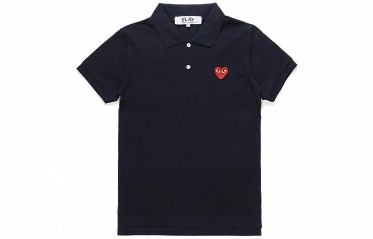 CDG Play Heart Navy Polo