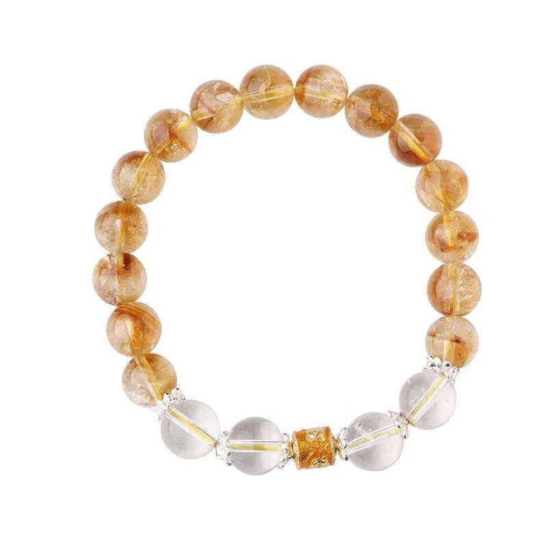 布达拉宫 【八方来财】招财纳福财源滚滚转运珠四季发财简约高级百搭#好运 黄水晶 手串 男女同款情侣款