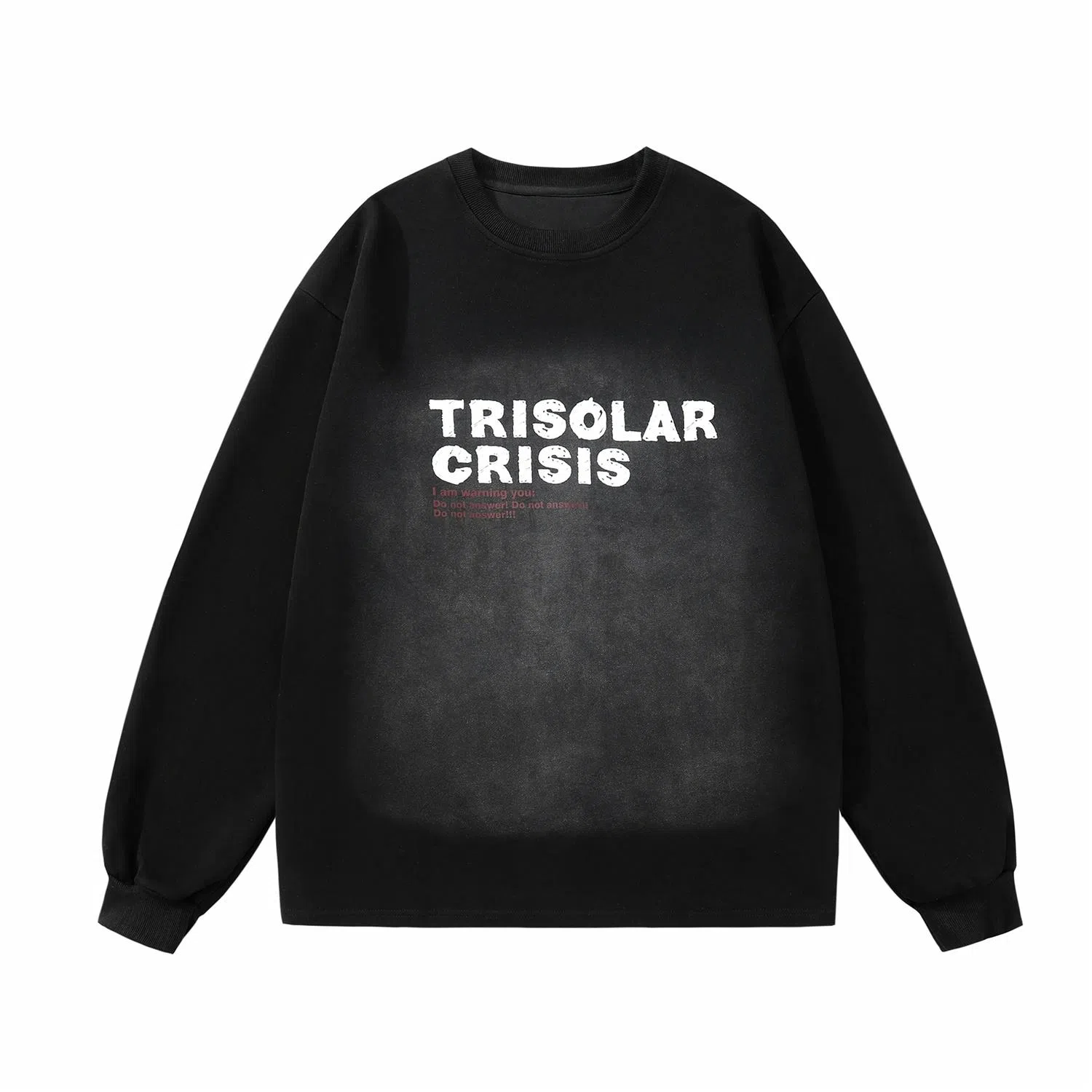 三体 复古字母印花宽松休闲渐变重磅卫衣 男女同款