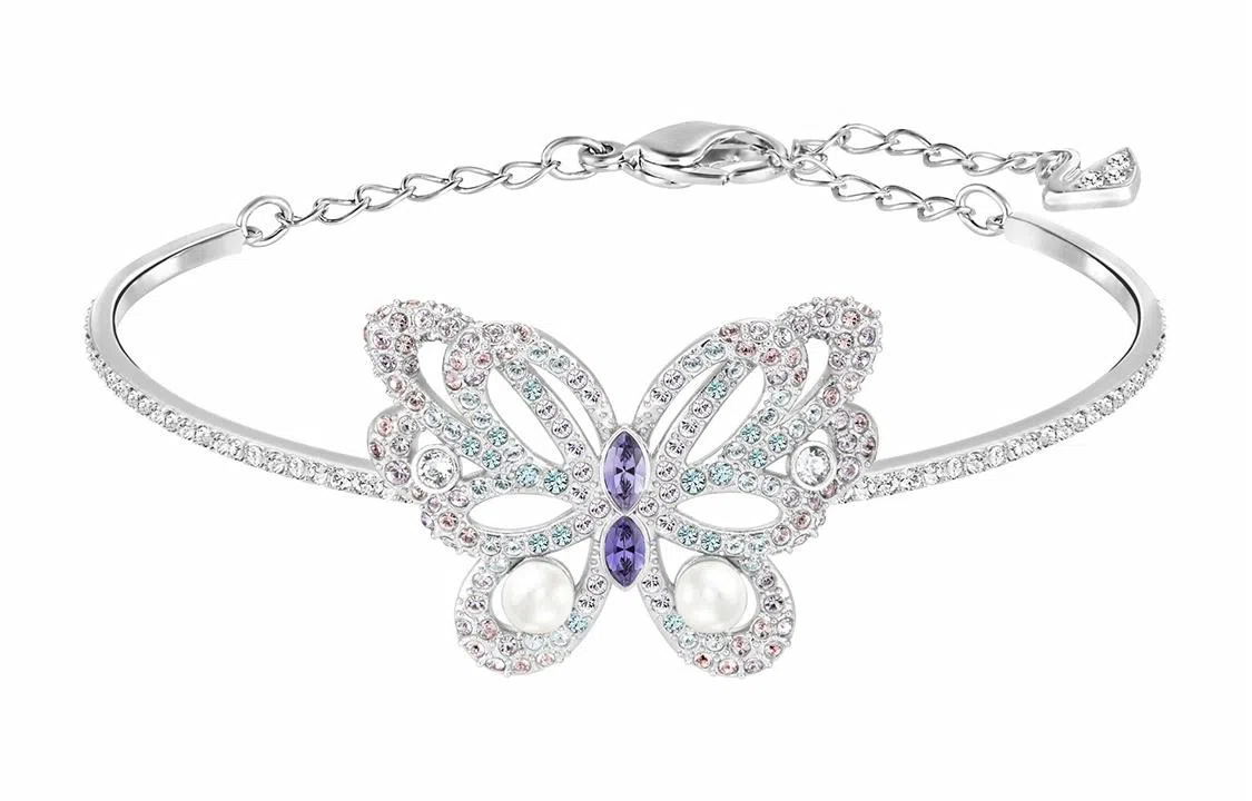 Swarovski Gradient Butterfly Crystal Bracelet Silver