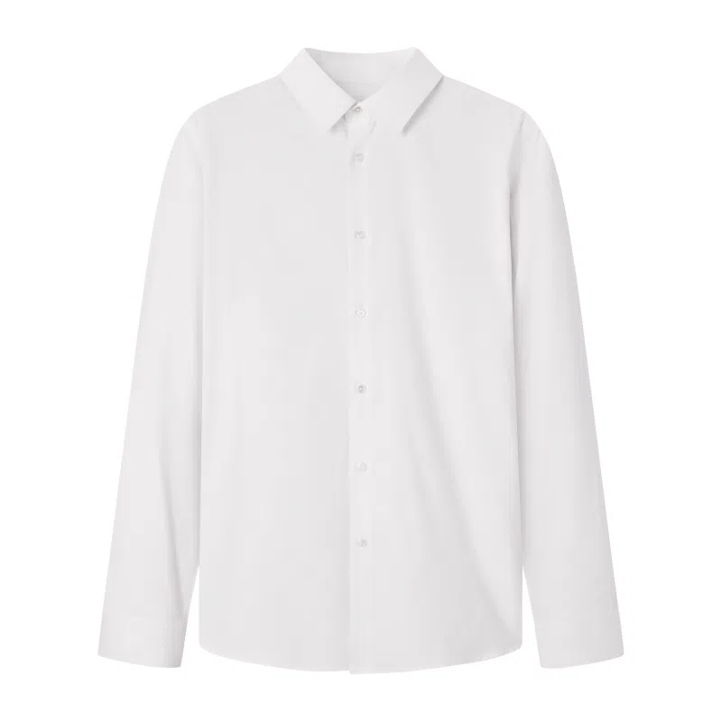 九牧王男裤专家 免烫抗菌商务休闲纯色简约日常长袖衬衫 男款
