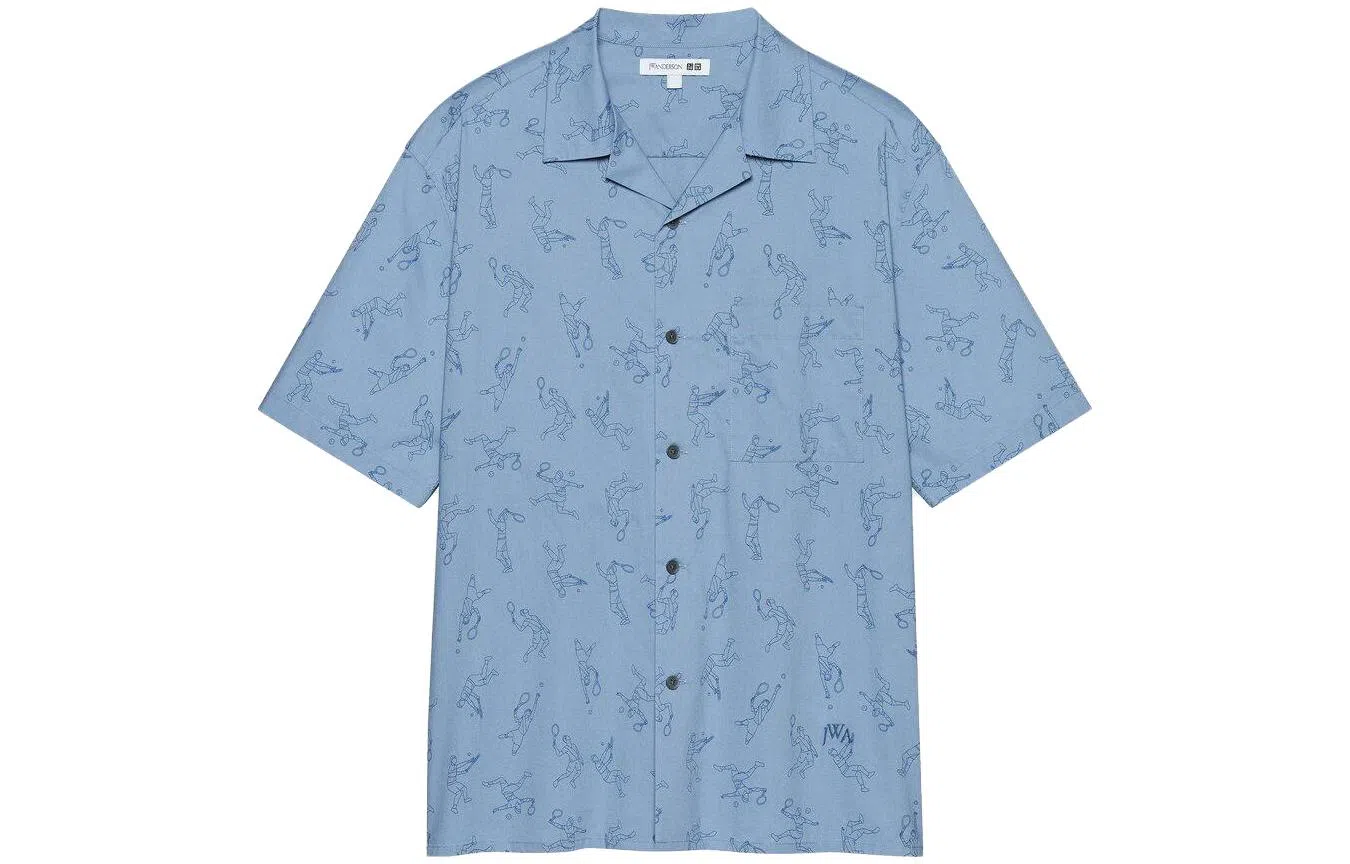 UNIQLO x JW Anderson Printed Open Collar Short Sleeve Shirt
