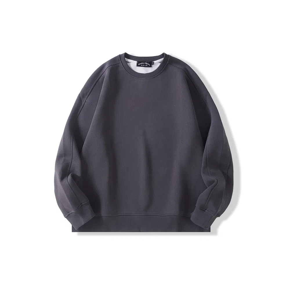 我是大卫 简约纯色基础款宽松圆领卫衣 男女同款