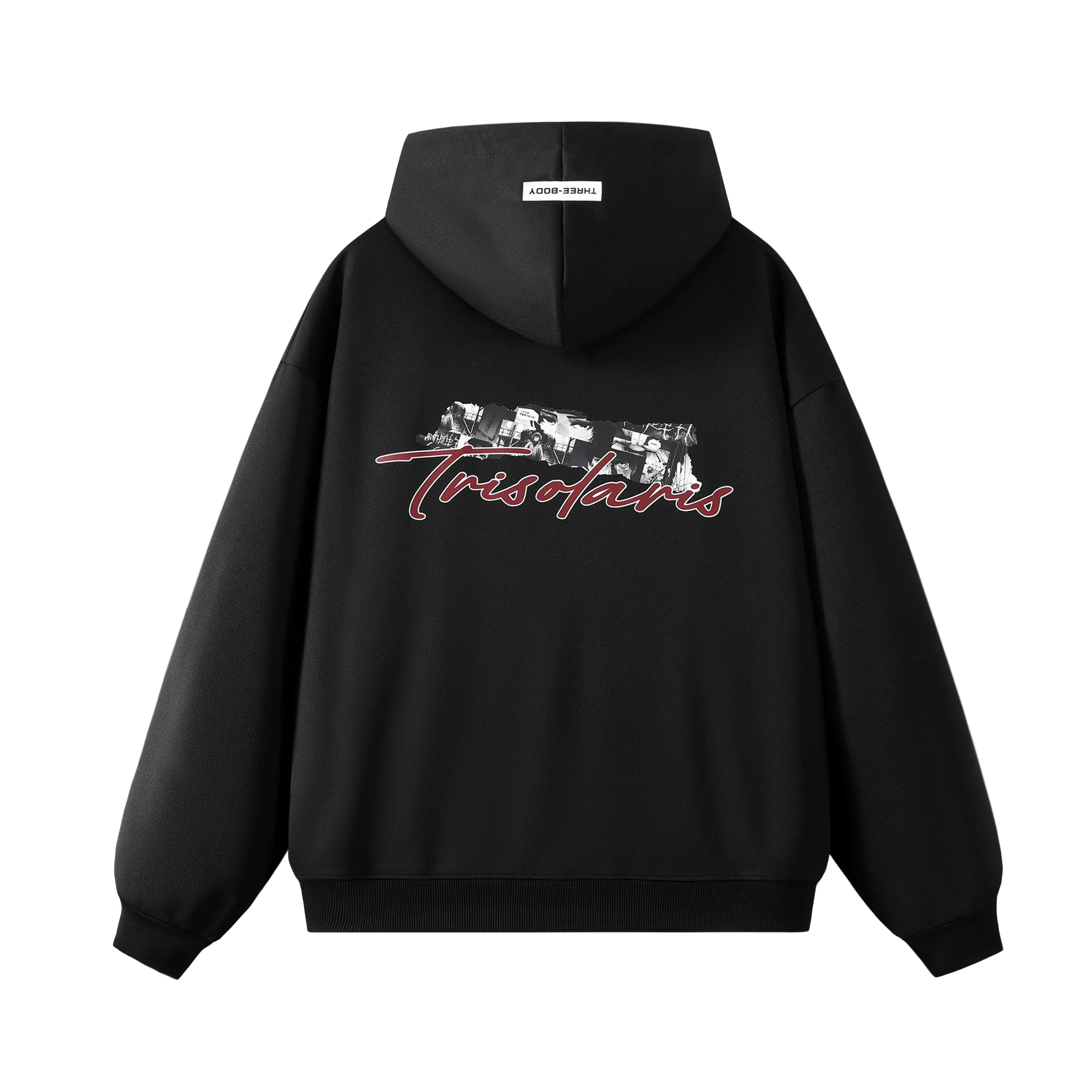 三体 宇宙将为你闪烁系列 简约基础款字母印花连帽开衫休闲美式复古宽松百搭高街潮牌街头嘻哈长袖重磅卫衣 男女同款