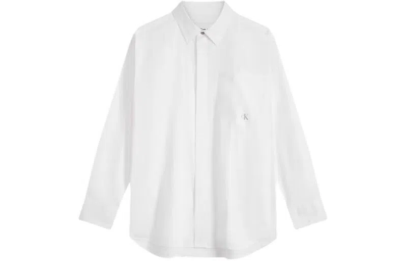 Calvin Klein Solid Point Collar Shirt Moonlight White