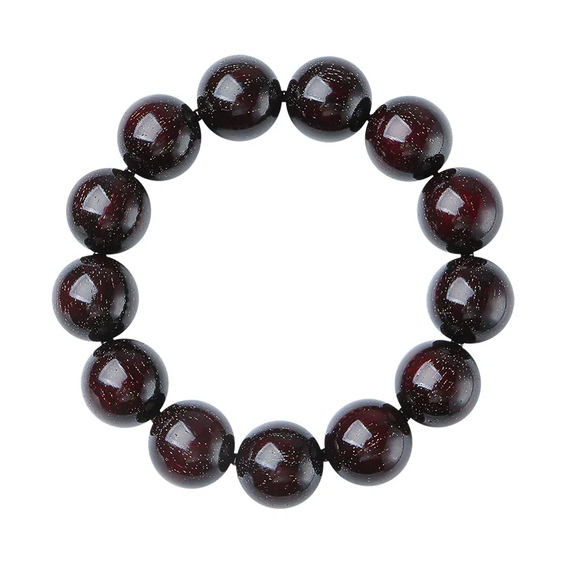 木盛缘 【满金星+平台质检】本命年新中式转运上岸有钱花财源滚滚好运满星盘玩解压单圈文玩佛珠小叶 紫檀属 手串 男女同款情侣款