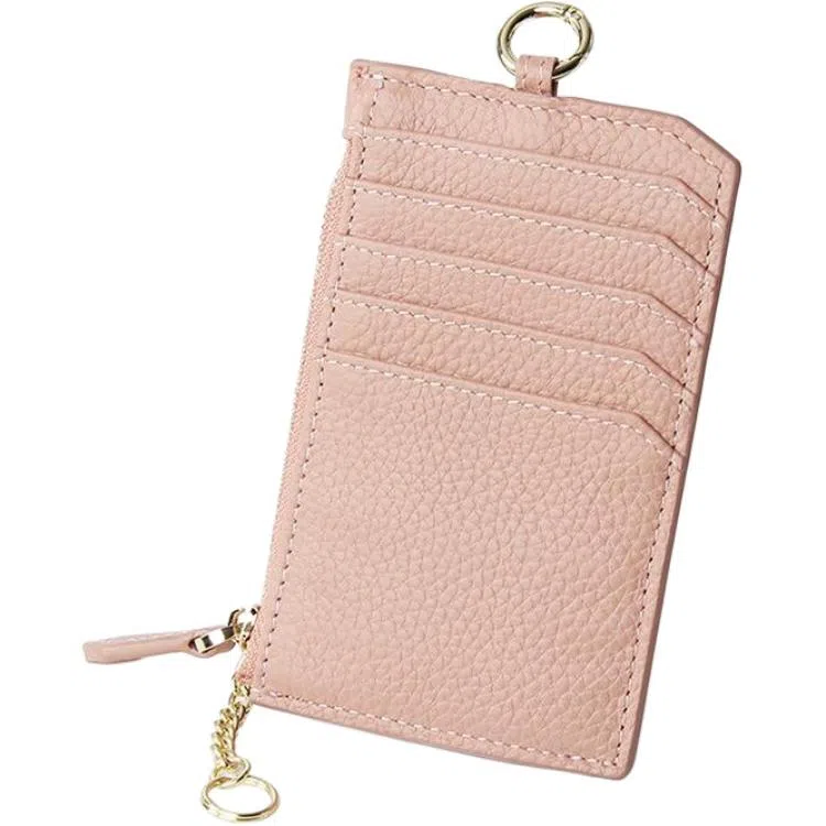 彤彤兔 多卡位超薄小巧 头层牛皮 零钱包 女款 黑色\蓝色\灰色\粉色\浅绿色\卡其色\日光白